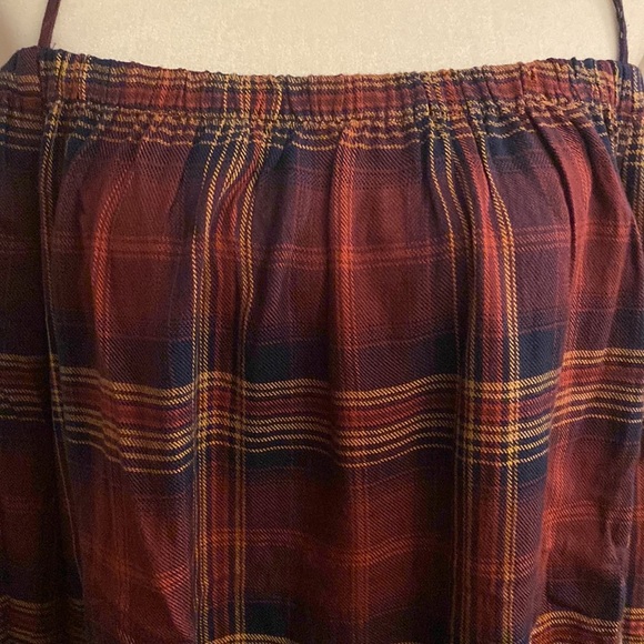 Anthropologie Cloth and Stone Homestead Plaid Off The Shoulder Top - Picture 6 of 14